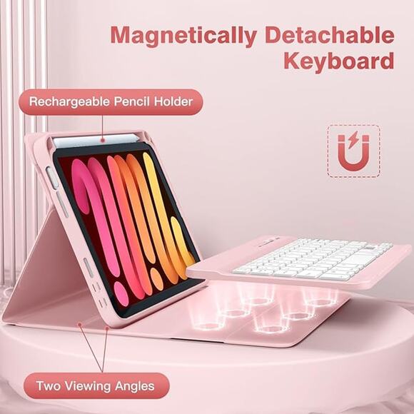 Mini 7 Keyboard  & Case For Ipad Mini 7  A17 Pro 2024- I pad Mini 6 2021 8.3" - Picture 5 of 13